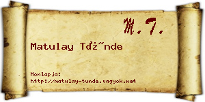 Matulay Tünde névjegykártya