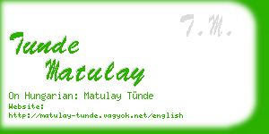 tunde matulay business card